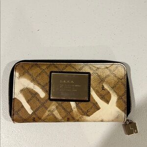 L.A.M.B. Tan and Cream Clutch